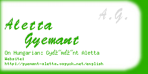 aletta gyemant business card